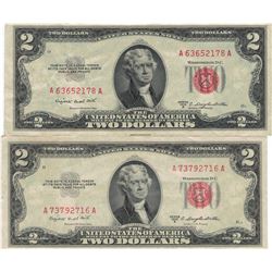 1953 $2 AU Uncirculated Certificate Currency Lot of 2