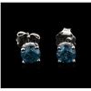 Image 1 : 14KT White Gold 0.86 ctw Fancy Blue Diamond Stud Earrings