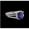 Image 1 : 1.53 ctw Tanzanite and Diamond Ring - 14KT White Gold