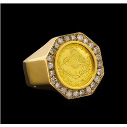 1.50 ctw Diamond Coin Ring - 18KT Yellow Gold