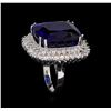 Image 4 : 14KT White Gold GIA Certified 43.23 ctw Tanzanite and Diamond Ring
