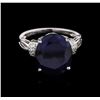 Image 2 : 8.70 Blue Sapphire and Diamond Ring - 14KT White Gold