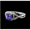 Image 1 : 14KT White Gold 1.22 ctw Tanzanite and Diamond Ring