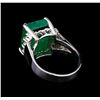 Image 3 : 10.20 ctw Emerald and Diamond Ring - 14KT White Gold