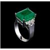 Image 4 : 10.20 ctw Emerald and Diamond Ring - 14KT White Gold