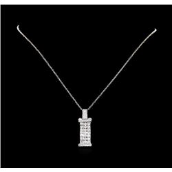 1.50 ctw Diamond Pendant with Chain - 14KT White Gold