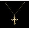 Image 2 : 2.00 ctw Diamond Cross Pendant - 14KT Yellow and White Gold