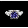 Image 2 : 14KT White Gold 1.11 ctw Tanzanite and Diamond Ring