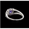 Image 3 : 0.74 ctw Tanzanite and Diamond Ring - 14KT White Gold