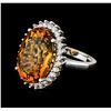 Image 1 : 14KT White Gold 12.00 ctw Citrine and Diamond Ring