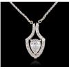 Image 3 : 14KT White Gold 1.63 ctw Diamond Pendant With Chain