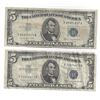 Image 1 : 1953 $5 Silver Certificate Currency Lot of 2