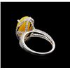 Image 3 : 2.99 ctw Opal and Diamond Ring - 14KT White Gold