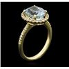 Image 3 : 14KT Yellow Gold 2.62 ctw Aquamarine and Diamond Ring