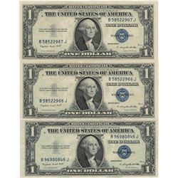 1935 Choice Uncirculated $1 Silver Certificate Currency Lot of 3