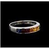 Image 1 : 1.51 ctw Multi Color Sapphire and Diamond Ring - 14KT White Gold