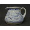 Image 1 : A JAMES GREEN ADVERTISING JUG, blue willow transfer and 'Why not try a Schweplet it will improve...