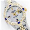 Image 1 : Womens Rolex Two-Tone Baguette Sapphire DateJust Wristwatch
