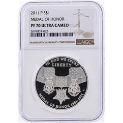 2011-P $1 Medal of Honor Silver Coin NGC PF70 Ultra Cameo