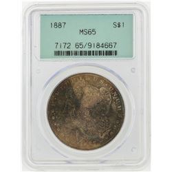 1887 $1 Morgan Silver Dollar PCGS Graded MS65