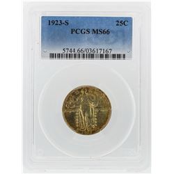 1923-S Standing Liberty Silver Quarter PCGS Graded MS66