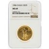 Image 1 : 1986 $25 American Gold Eagle Coin NGC Graded MS69