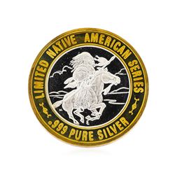 .999 Silver Chief Washakie Shoshones $10 Casino Gaming Token Limited Edition