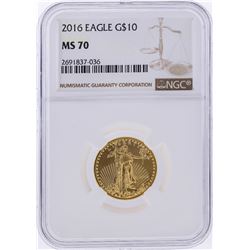 2016 $10 American Gold Eagle Coin NGC Graded MS70