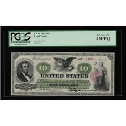 1862 $10 Legal Tender Note PCGS Graded XF45 PPQ