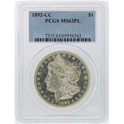 1892-CC $1 Morgan Silver Dollar Coin PCGS Graded MS63PL