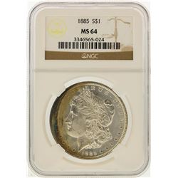 1885 $1 Morgan Silver Dollar NGC Graded MS64