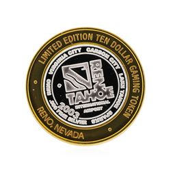.999 Silver Reno/Tahoe International Airport $10 Casino Gaming Token Limited Edi
