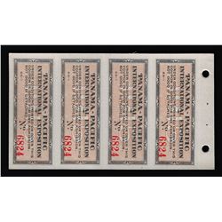 Set of (4) Panama-Pacific International Exposition Tickets