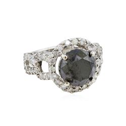 14KT White Gold 6.34ctw Fancy Black Diamond Ring