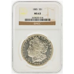 1885 $1 Morgan Silver Dollar NGC Graded MS63