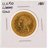Image 1 : 1881 $10 Liberty Head Eagle Gold Coin