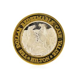 .999 Silver Reno Hilton Reno, Nevada $10 Casino Gaming Token Limited Edition