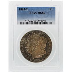 1885-S $1 Morgan Silver Dollar Coin PCGS Graded MS66+