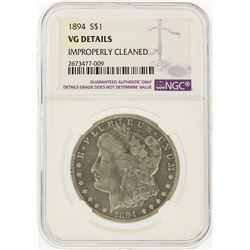 1894 $1 Morgan Silver Dollar NGC Graded VG