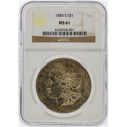 1884-S $1 Morgan Silver Dollar Coin NGC Graded MS61