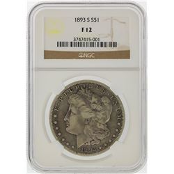 1893-S $1 Morgan Silver Dollar Coin NGC Graded F12