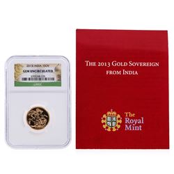 2013I 1 Sovereign India Gold Coin NGC Gem Circulated