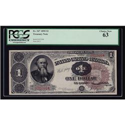 1890 $1 Treasury Note Ornate Back PCGS CU63