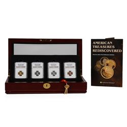 1861 Confederate 1 Cent Smithsonian Restrike Set of (4) Coins NGC Graded Gem Pro