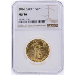 2016 $25 American Gold Eagle Coin NGC Graded MS70