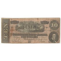 1864 $10 The Confederate States of America Note
