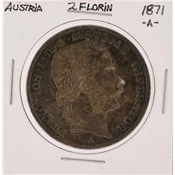 1871-A 2 Florin Austria Silver Coin