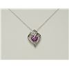 Image 2 : STERLING SILVER SIMULATED ALEXANDRITE HEART SHAPED PENDANT