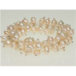 FW PEARL FLEXIBLE SIZE BRACELET WITH CRYSTALS