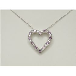 STERLING SILVER SIMULATED ALEXANDRITE PENDANT NECKLACE